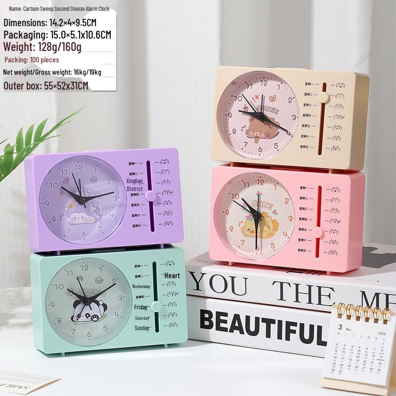 Super Loud Cartoon Metal Desktop Alarm Clock - Silent, Creative Digital Wake-Up Clock