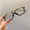 Fashion Oversized Square Eyewear Retro Women Anti Blue Light Blocking Metal Frame Glasses Trend Optical Computer Eyeglasses