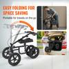Folding Knee Scooter, Carbon Steel Steerable Knee Walker with Height-Adjustable Handlebar & Knee Pad, 12" All-Terrain Wheel, Dual Brakes, Leg Recovery