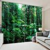 Green Forest Scenery 2PCS Thin Window Curtains For Living Room Bedroom Home Decor Natural
