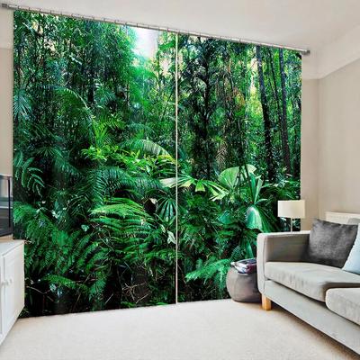 Paesaggio Foresta Verde 2 Pezzi Tende Sottili per Finestra per Soggiorno Camera da Letto Decorazione Casa Naturale