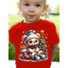 Kids Clothes Cute Animals Printing Christmas T-Shirt Festive Short Sleeve Boys Girls Clothes 2-14Y Christmas Gift Child Top Tee
