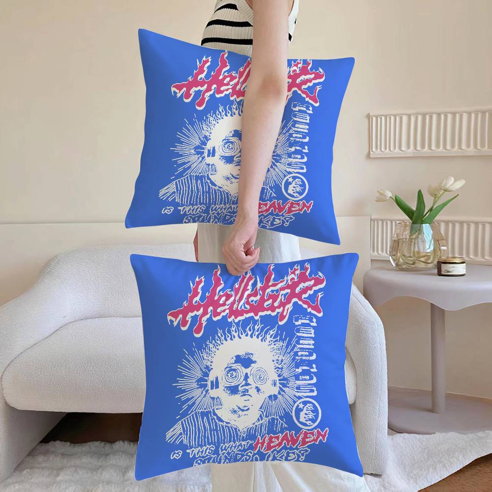 

Fashion COOL H-hell-starS Pillow Case Sofa and Living Room Decorative Cushion Covers Dust-proof and Mite-proof Invisible Zipper 12x12Inch