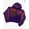 Mens Oversized Zip-Up Hoodie 2026 Fall Vintage Flame Eagle Print Loose Fit Casual Sweatshirt