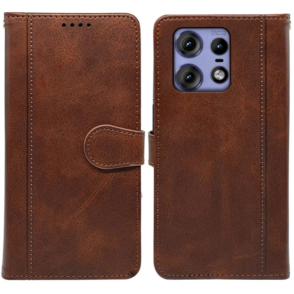 For Motorola Edge 50 Pro 5G Case Calf Texture Leather Stand Book Style Phone Cover