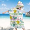 Foldable Children Beach Towel Hooded Wrap Cloth Comfortable Kids Cape Beach Bath Robe Comfortable Cloak Bath Towel