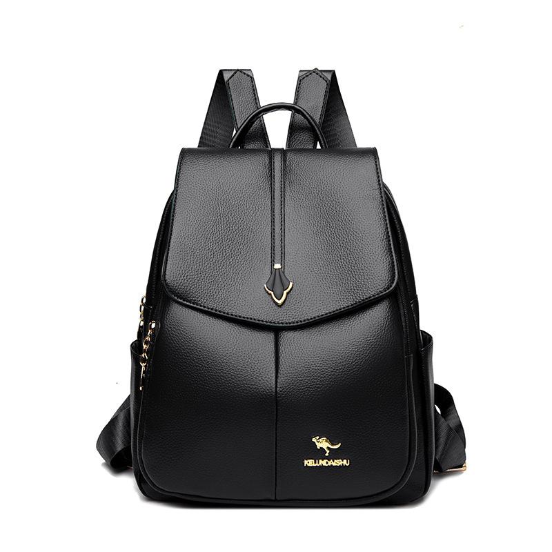Fashion backpack women's new large-capacity travel bag soft leather women's backpack mother bag