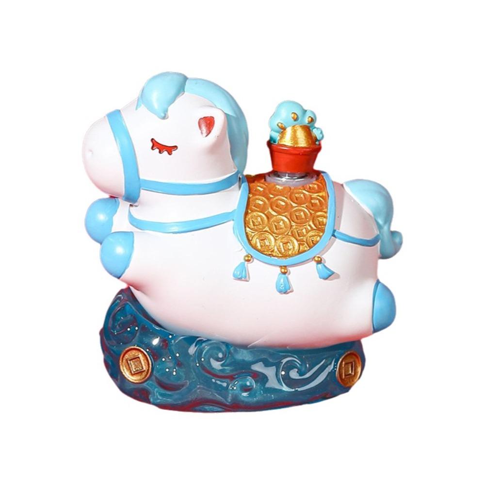 Rotatable Pony Ornament Kawaii Horse Mascot DIY Craft Zodiac Horse Figurines  Desktop Display