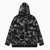 Modischer Grauer Camouflage Hai Reißverschluss Hoodie Herren Damen Paar Lässiger Sport Pullover