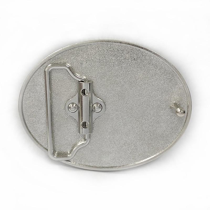 Oval Antique Tin Belt Buckle for Men's Western Cowboy Jeans - Retro Casual Fashion Alloy Design