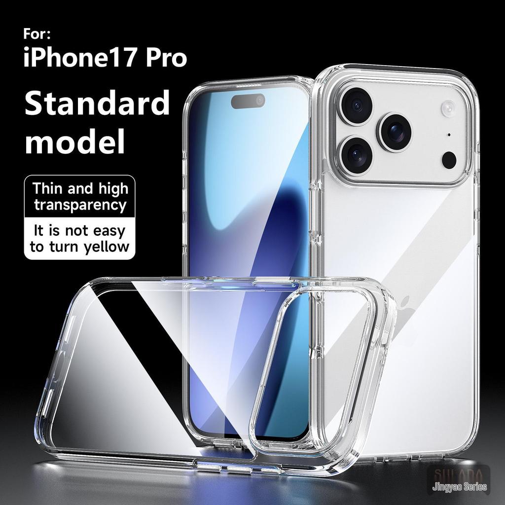 Apple iPhone 17 Pro Max Transparent Magnetic Case with Rotating Stand - Crystal Shine SLD