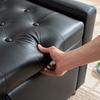 Rectangular Ottoman with Storage, PU Leather, Tufted Bench for Bedroom, Living Room, Entryway, Hallway, Supports 150 kg, Stylish, Functional