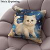 Cute Galaxy Kitten Decorative Throw Pillow Covers Pattern Cushion Cover Suitable For Sofa Bedroom Car Pillow Cover