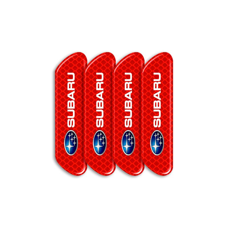 4PCS Car Door Safety Warning Reflective Mark 3D Sticker Car Accessories For Subaru WRX STI Forester Tribeca Levorg Impreza XV Outback