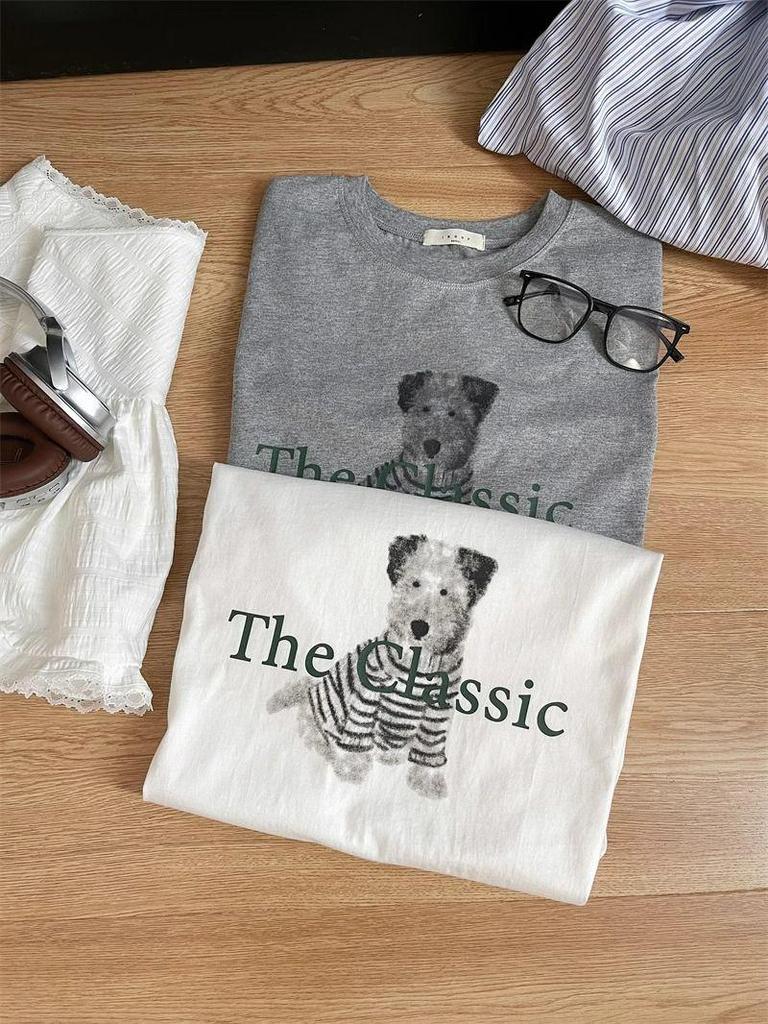 Trendy European-Style Women's White Oversized Short-Sleeve T-Shirt, American Retro High-Street Summer Fashion