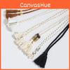 Bohemian Womens Wide Belt With Wooden Beads And Knot Closure For Vintage Fashion