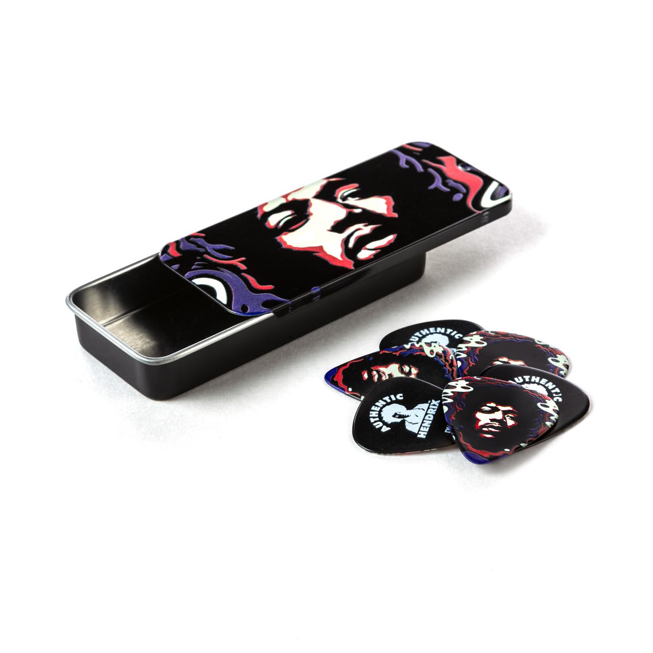 

Jim Dunlop Jimi Hendrix Pick Case Jimi Hendrix Star Haze Pick Tin JHPT15H & Set,