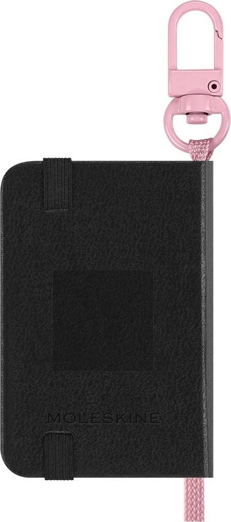 Moleskine Schlüsselanhänger Notizbuch mit BLACKPINK Kollektions-Anhänger, Schwarz und Rosa, SKCHARMNTB7932BP04