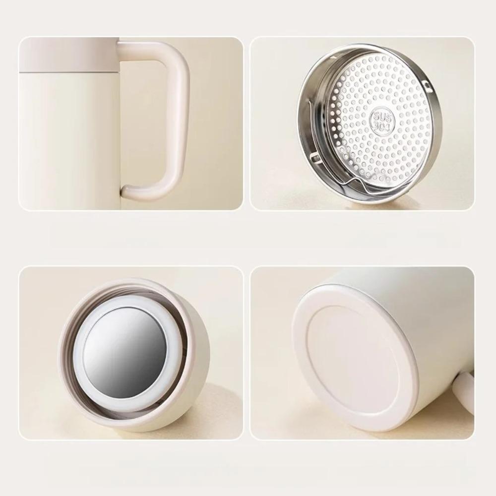 Classic Stainless Steel Thermos Cup Tea Water Separation Cup Home Portable With Handle Seal Against Leakage Vacuum Bottle