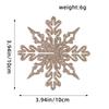 10CM Plastic Snowflake Christmas Tree Decorations - Hollow Powdered Snowflake Pendants