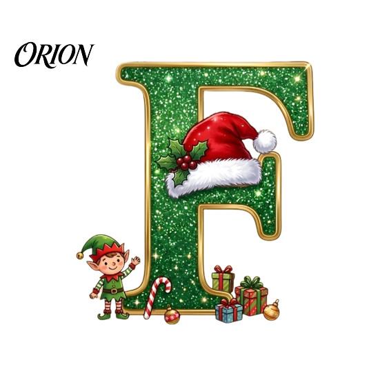Unique Festive Gift for Family Personalized 26 Alphabet Christmas Ornament with Santa Hat Elf Design, Acrylic Customized Wrapping Tag Hanging