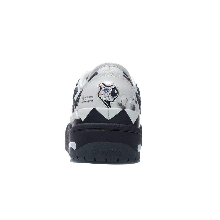 New LiNing CF Pursuit Lightweight Anti Slip And Wear Resistant Low Top Skateboard Shoes Unisex White Gray AGLR216-3