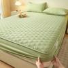 Class A maternal and infant grade solid color mattress three-piece set, cotton padded dust cover, washed cotton non-slip mattress cover