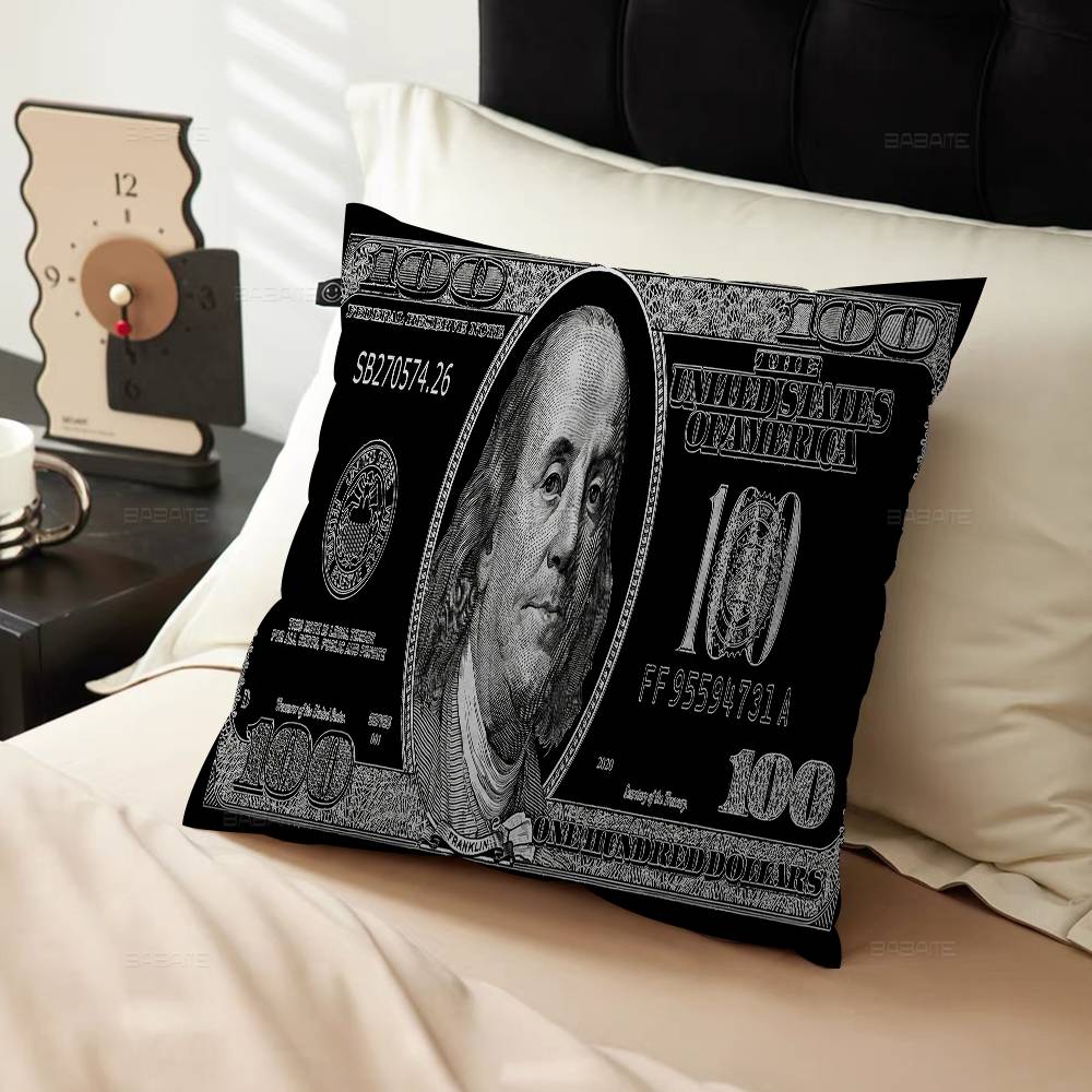 Dollar Art Printing Cushion Cover Polyester Sofa Cushions Decorative Throw Pillows Home Decoration Pillowcover