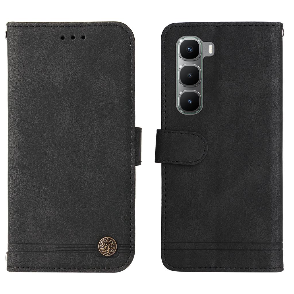 For Infinix Hot 60 Pro 4G Leather Wallet Cases Skin Touch Phone Cover Stand with Strap