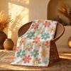 SpringMacaronWatercolorFloral Throw Short Plush Throw Blanket Soft Skin-Friendly Multi-Scene Home Office