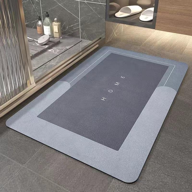 Non slip Water Absorbing Bath Mat Soft Diatomite Foot Mat Bath Tub Shower Mat