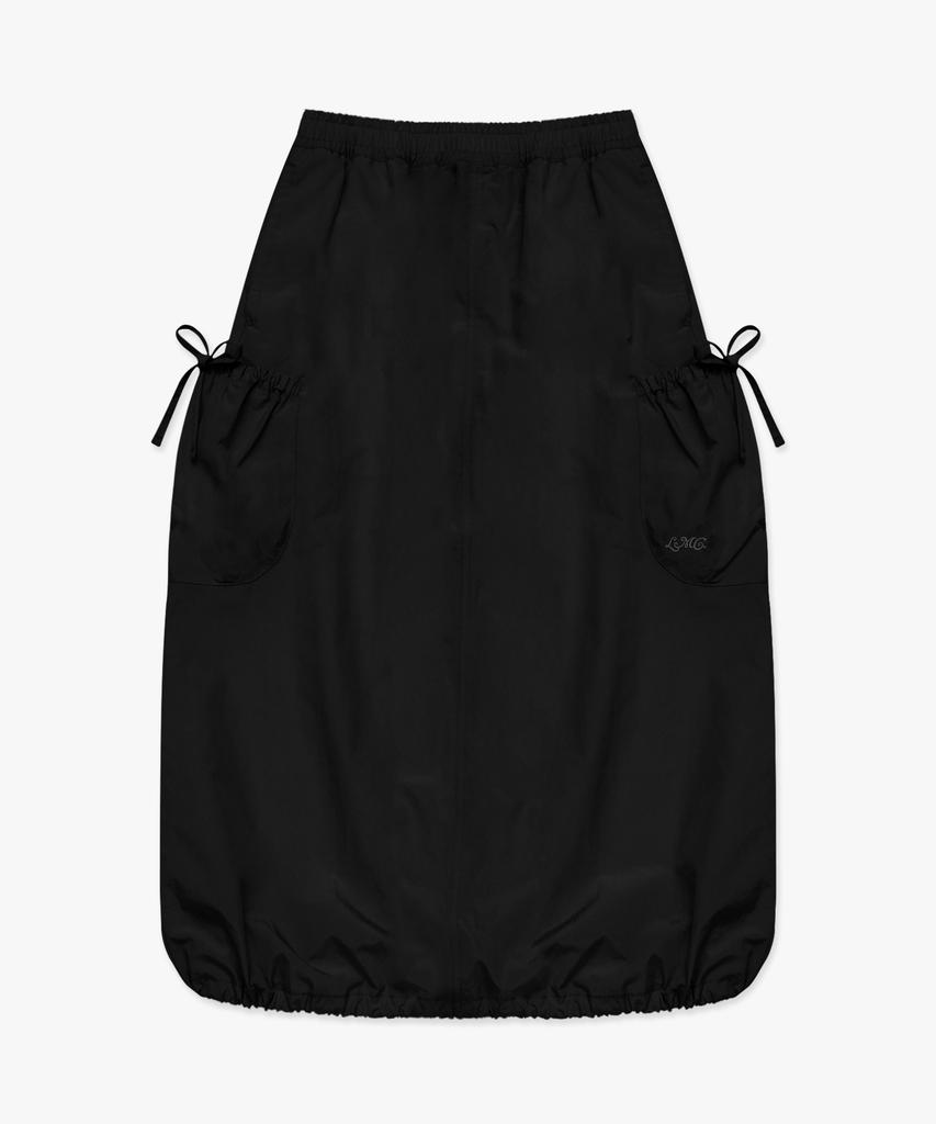 Lmc Wm Ribbon Nylon Long Skirt Black