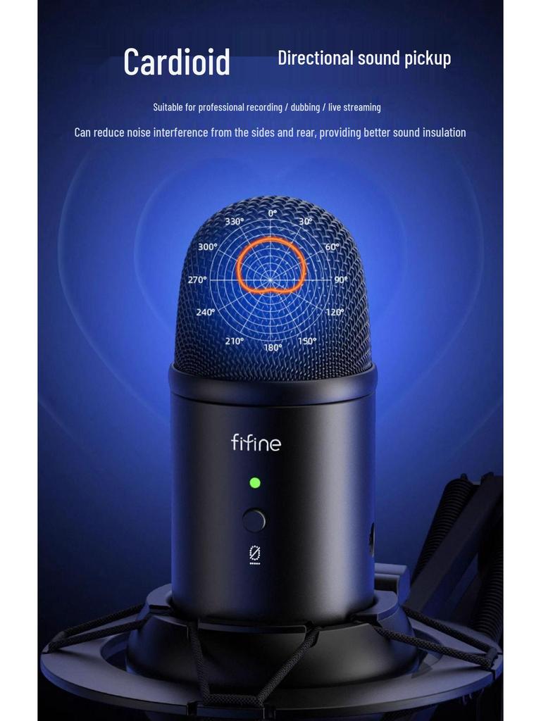 FIFINE K678 Professional Condenser Microphone for Desktop Streaming, Recording, and Gaming