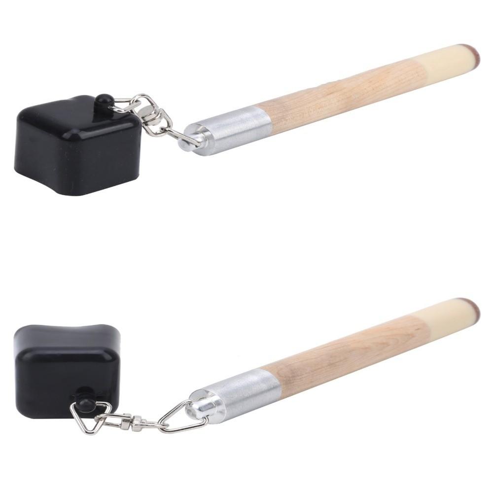 2pcs Cap with Chain Cue Tip Pricker Wood Grain Handle Snooker Accessory Billiard Cue Care