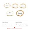 5 Pieces Minimalist Stackable Bracelet Set Knot Open Cuff Inlaid Rhinestone Beaded Chain Multi Layer Thin Bangles for Women Daily Matching Jewelry