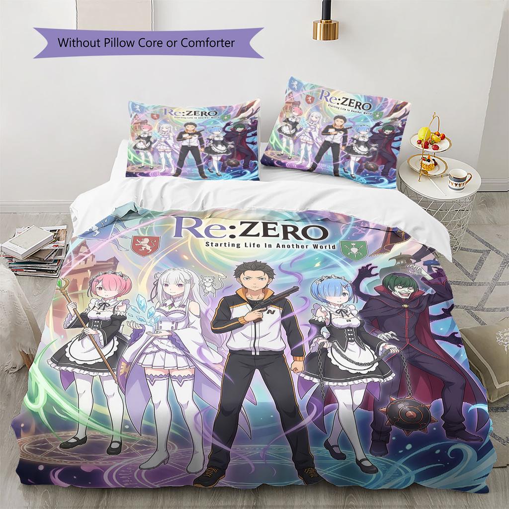 Re Zero Soft Duvet Cover Kid's Bedding Set,Extra Large Size Christmas Gifts Various Sizes Available -HE222