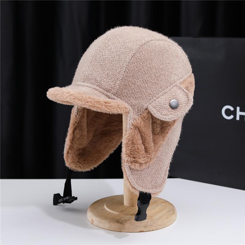 Super Warm and Velvet Lei Feng Hat, Men's and Women's Winter Couple's Ear Protection Hat, Cold-proof Cap, Versatile Fashion Cloth Hat