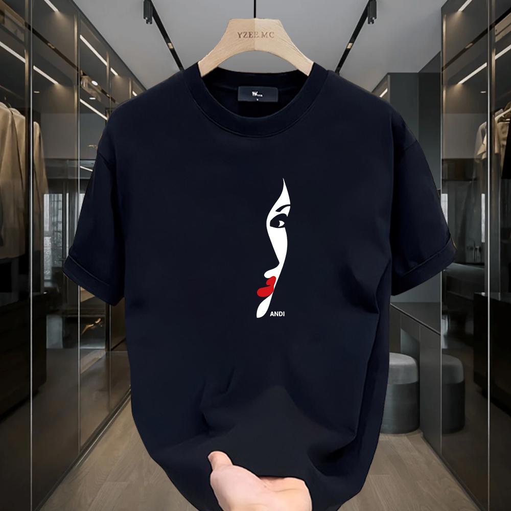 Summer Fashion Brand Short SleeveTT-shirt2024Trendy Men's Loose Niche Couple round Neck Top