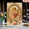 Vintage Metal Poster Red Angel Heart Wing Wall Art Romantic Bedroom Decor