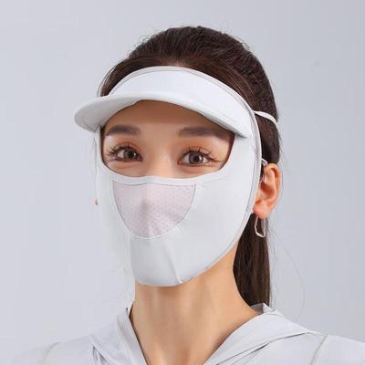 DÉCOUVREZ SUNNY Masque Facial de Protection Solaire en Soie Glacée d'Extérieur avec Visière