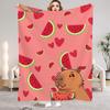 1Pc Digital Printed Capybara Style Flannel Blanket Mattress Cover Blanket for Family BedsSofasOfficesOutdoor Camping