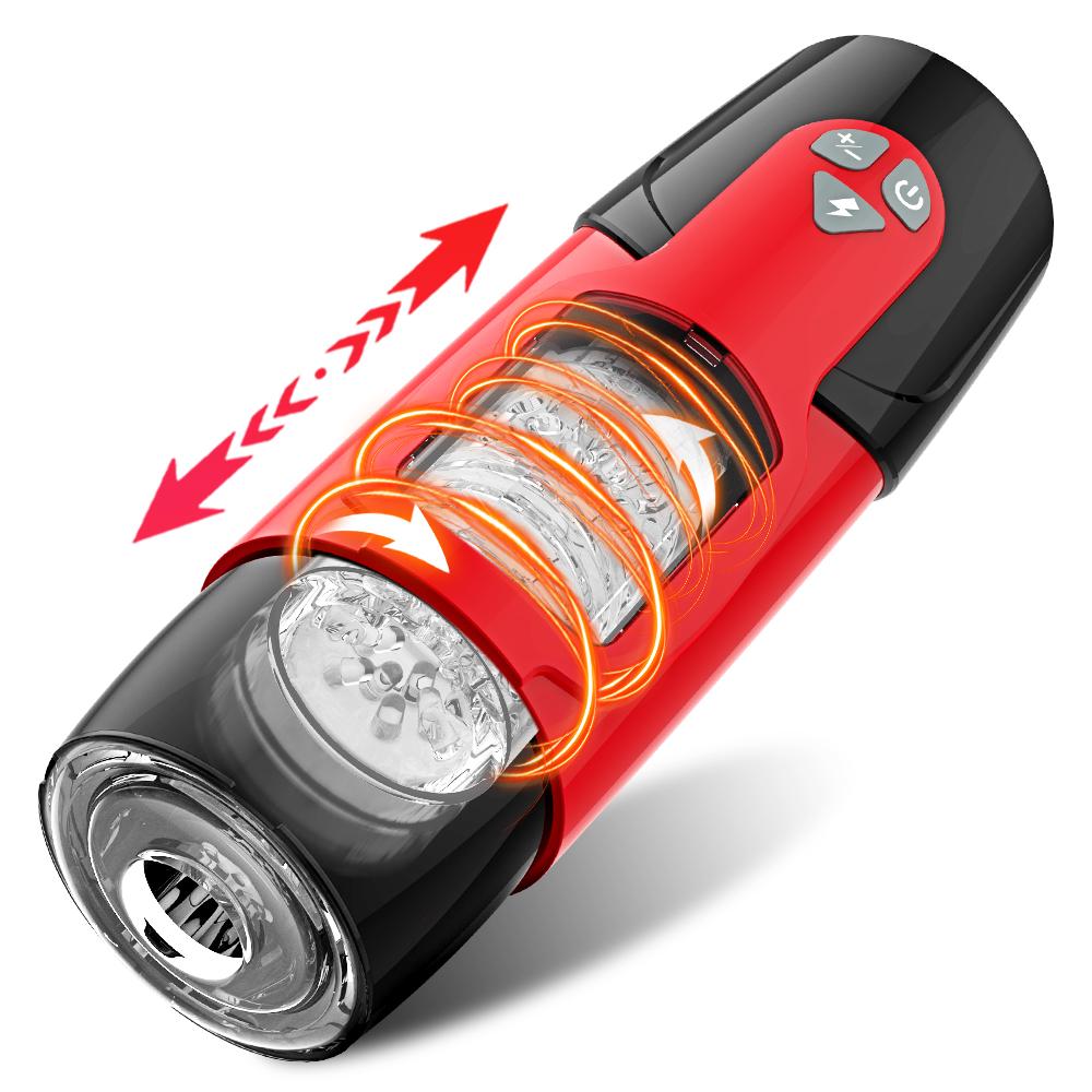 Automatischer männlicher Masturbator mit Teleskoprotation, Vagina-Masturbation, Sexspielzeug für Erwachsene für Männer, Kolben-Masturbator-Cup