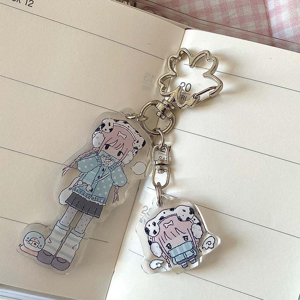 Acryl Handy-Anhänger Niedliche Mädchen Tasche Dekorativem Schlüsselanhänger Charakter Aufkleber Buch-Anhänger Handy-Lanyard Schlüsselanhänger Schlüsselanhänger