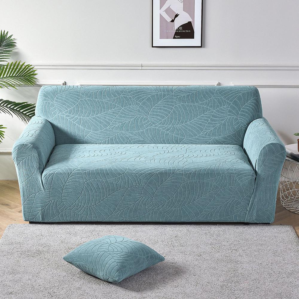 1pc Waterproof Jacquard Sofa Slipcover Elastic Non-slip Large Leaf Sofa Cover for Bedroom Office Living Room Home Decor