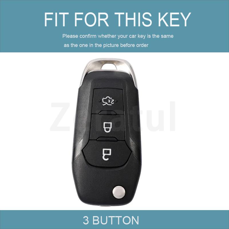 Tpu Shell Car Key Fob Case Cover For Ford Explorer Fiesta Ka Mondeo F-150 F-250 F-350 Ranger Smart Keyless Protector Keychain
