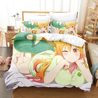 Anime The Maid Dragon of Kobayashi-san Bedding Set Boys Girls Twin Queen Size Duvet Cover Pillowcase Bed Kids Adult Home Textile