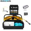 Pipe Inspection Camera 17mm Len 4.3'' TFT LCD Monitor 6pcs LEDs with DVR 16GB FT Card Industrial Endoscope IP68 8500MHA Battery