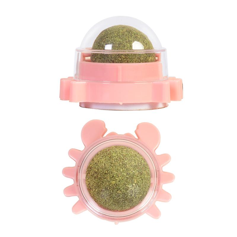 Stick-On Catnip Ball Toy for Self-Play, Teething, and Boredom Relief