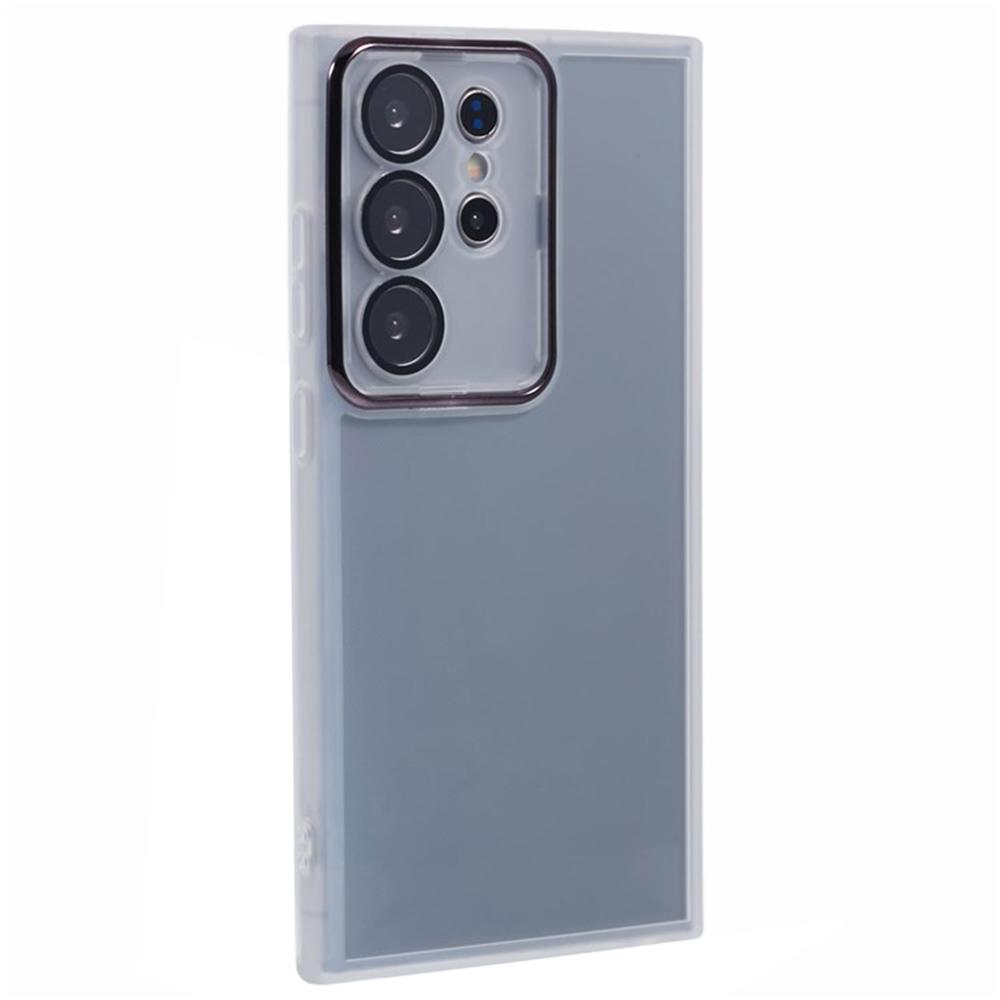 

WANLONFENG DKSM Series for Samsung Galaxy S25 Ultra TPU Case Electroplated Frame with Tempered Glass Transparent White