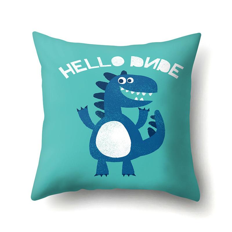 Cartoon Cute Dinosaur Baby Pillowcase Creative Drive Car Alphabet Cushion Pillowcase Home Decor